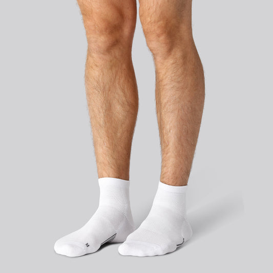 Korte bamboe hardloopsokken in wit voor heren