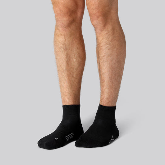 Korte bamboe hardloopsokken in zwart voor heren