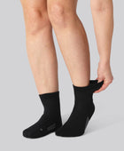 Korte bamboe hardloopsokken in zwart voor dames