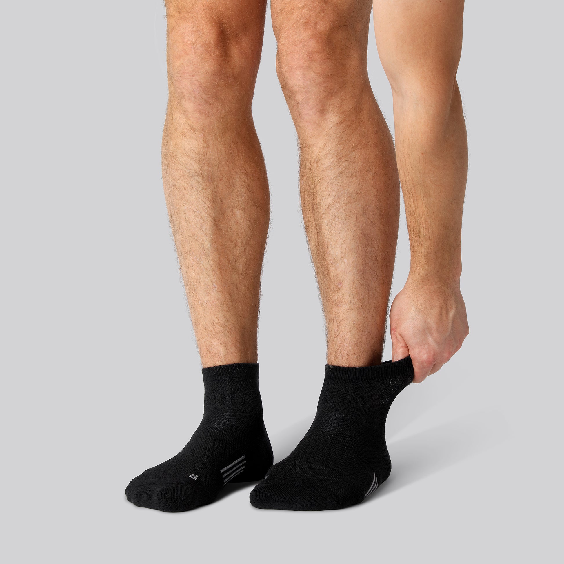 Korte bamboe hardloopsokken in zwart voor heren