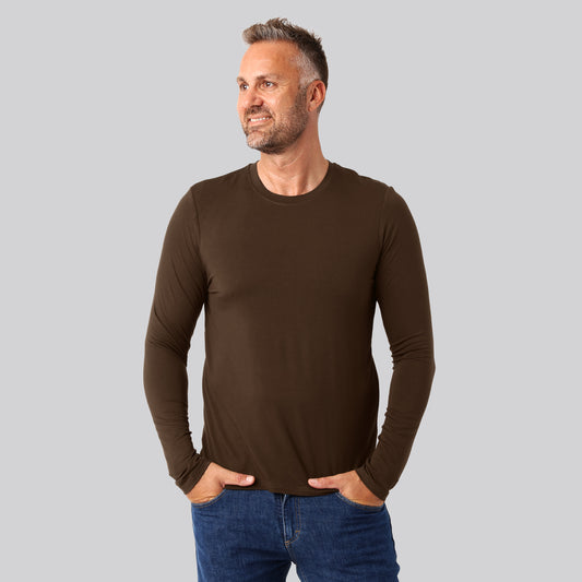 Bambus langærmet t-shirt brun mænd