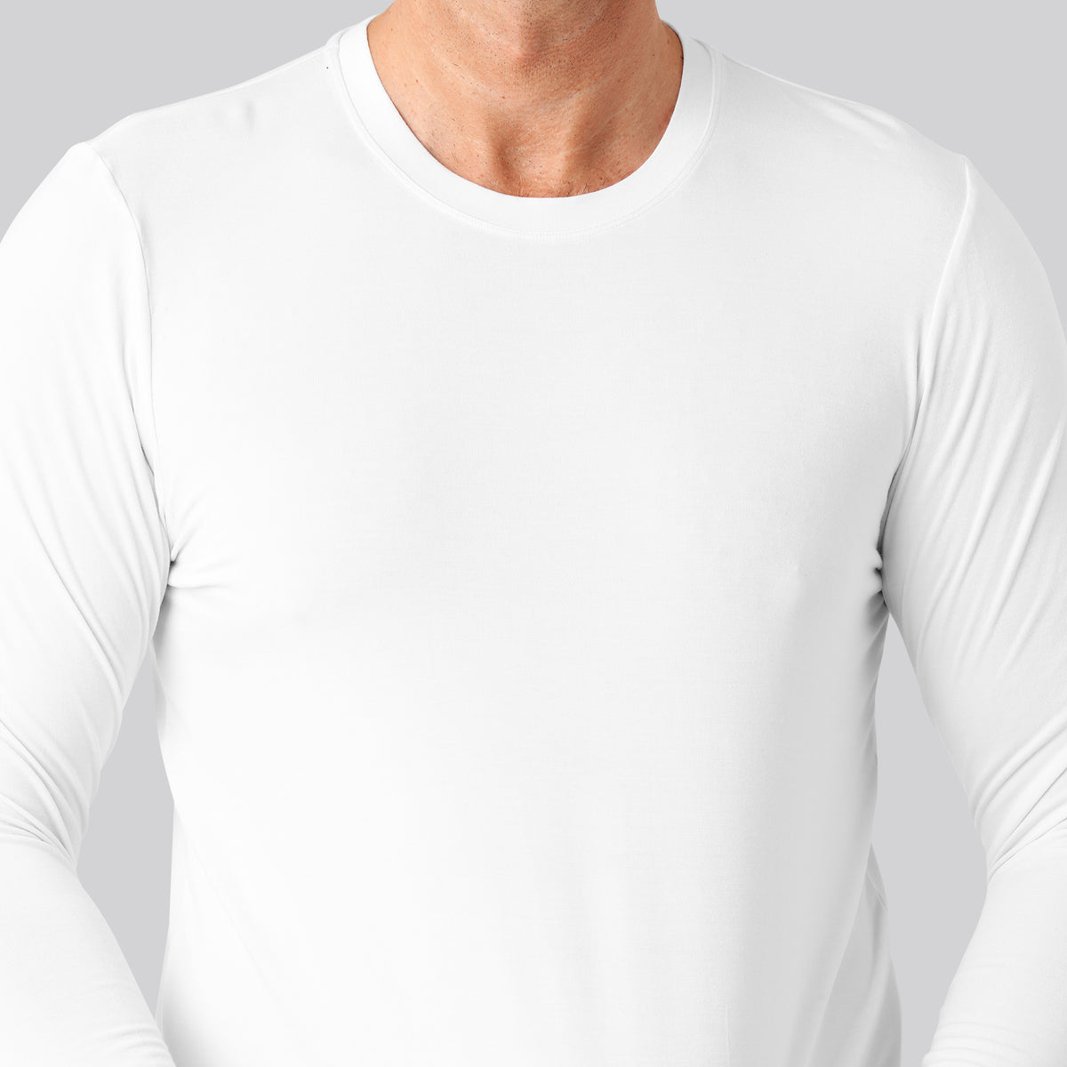 Bambus langærmet t-shirt hvid mand