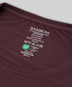 Bambus langærmet t-shirt i bordeaux til damer carelabel