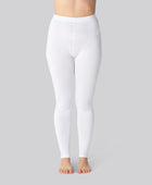 Bamboe legging met verborgen elastiek in het wit voor dames