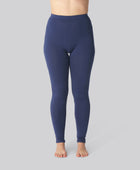 Bamboe leggings met verborgen elastiek in marineblauw voor dames