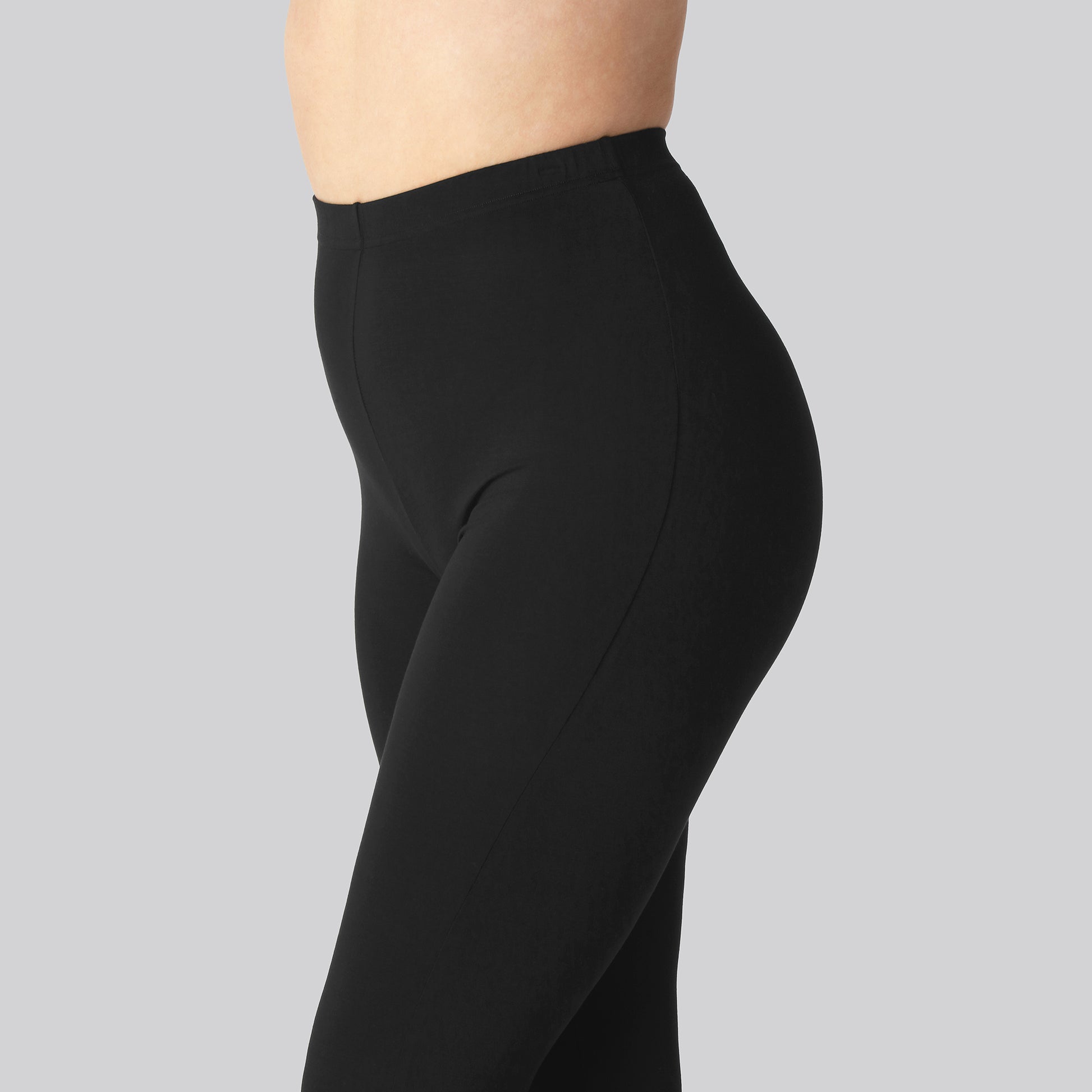 Bamboe legging met verborgen elastiek in zwart voor dames