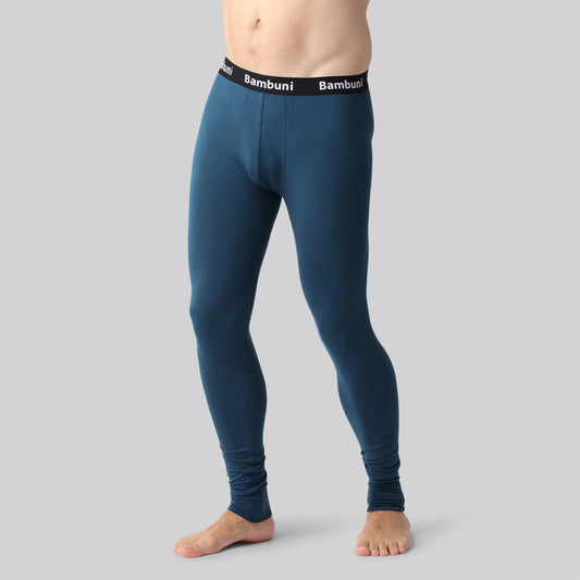 Bambus long johns petroleumsblå mænd