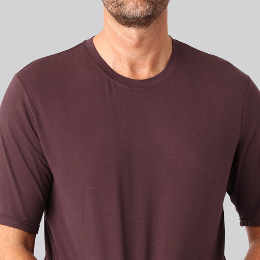 Bambus oversize t-shirt bordeaux mand