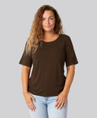Bambus oversize t-shirt brun damer
