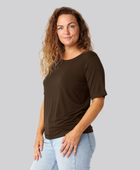 Bambus oversize t-shirt i brun damer