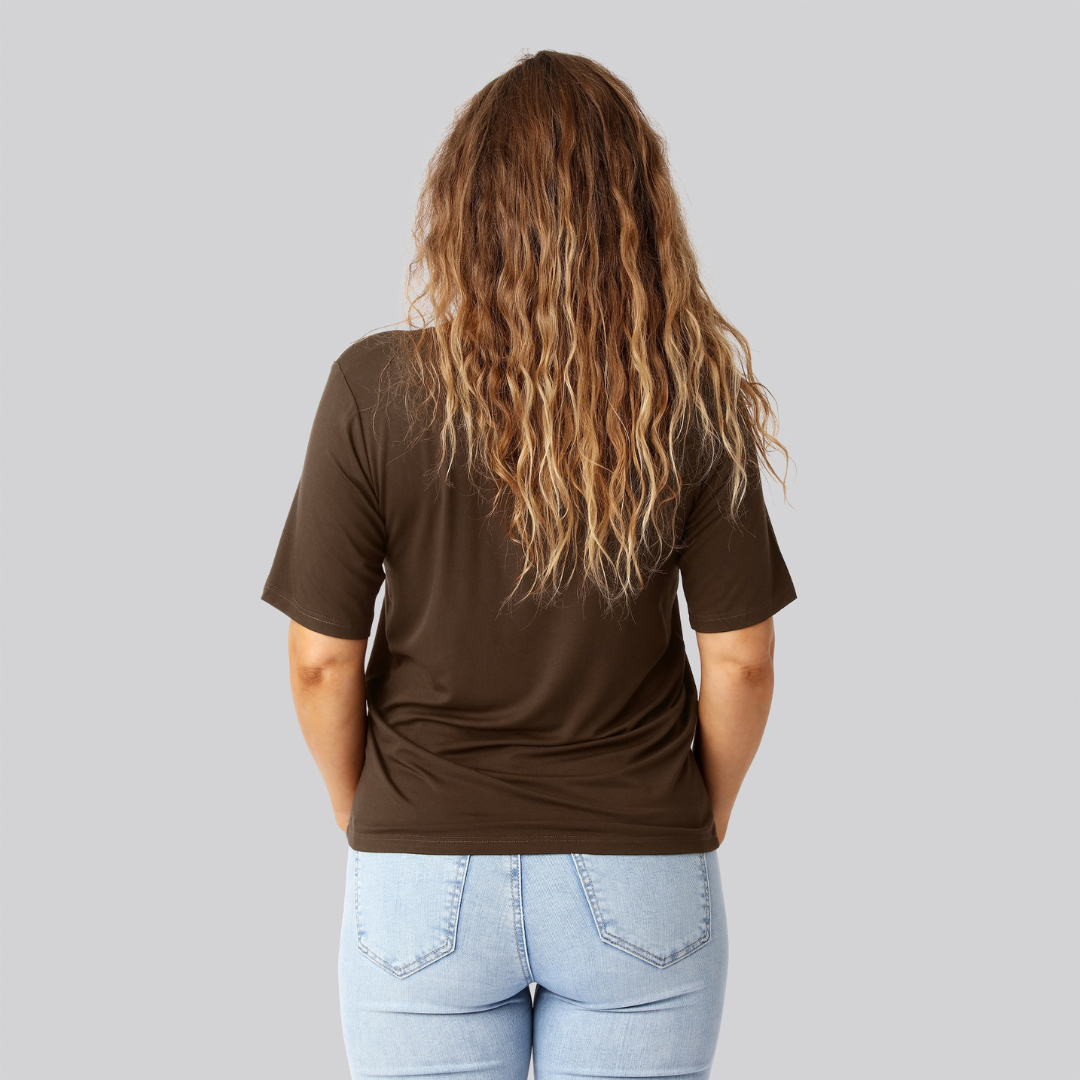 Bambus oversize t-shirt i brun til damer