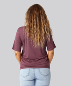 Bambus oversize t-shirt i rose til damer