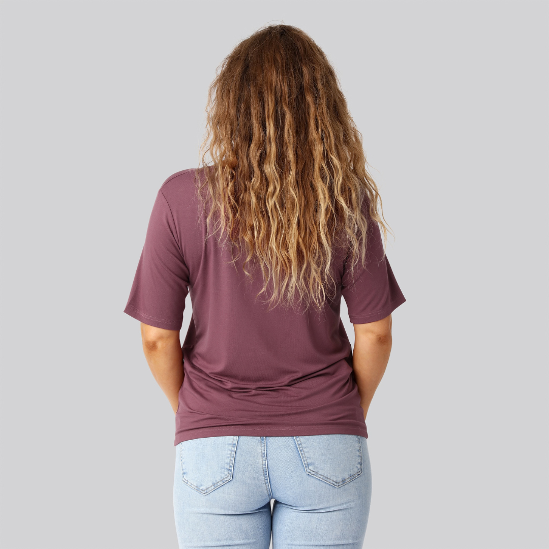 Bambus oversize t-shirt i rose til damer