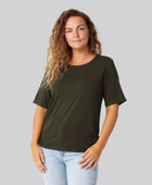Bambus oversize t-shirt mørkegrøn damer