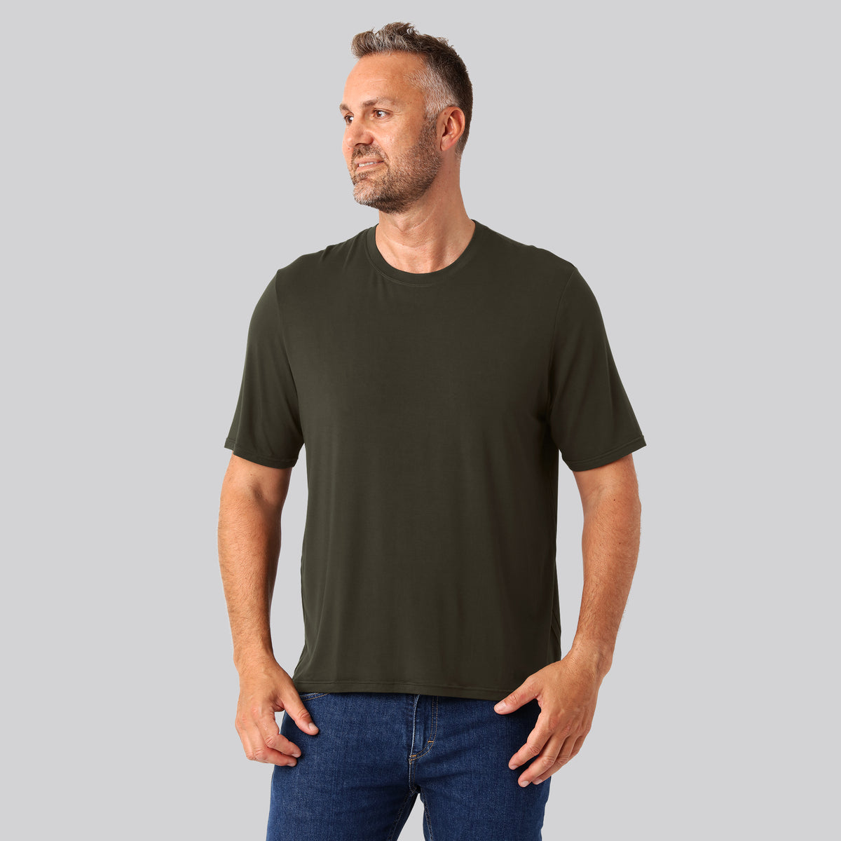 Bambus oversize t-shirt mørkegrøn mænd