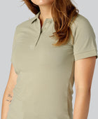 Bamboe polo's in zandkleur voor dames