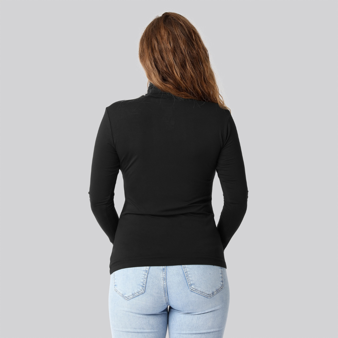 Bambus rullekrave i sort til damer