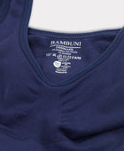 Bambus seamless bh bred strop navy til damer
