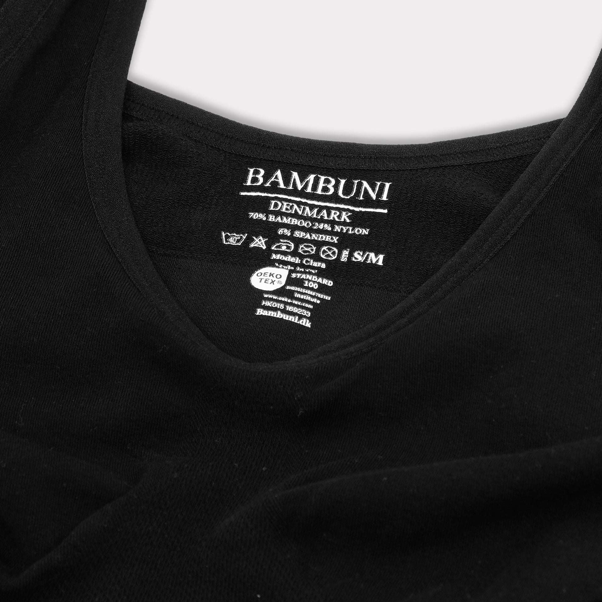 Bambus seamless bh bred strop sort til damer