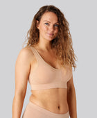 Bambus seamless bh m. bred strop i beige til damer