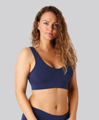 Bambus seamless bh m. bred strop i navy til damer