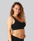 Bambus seamless bh m. bred strop i sort til damer