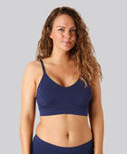 Bambus seamless bh m. smal strop i navy til damer
