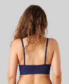 Bambus seamless bh m. smal strop navy til damer