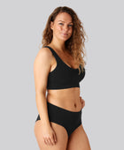 Bambus seamless bh m bred strop sort til damer