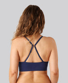 Bambus seamless bh m smal strop navy til damer