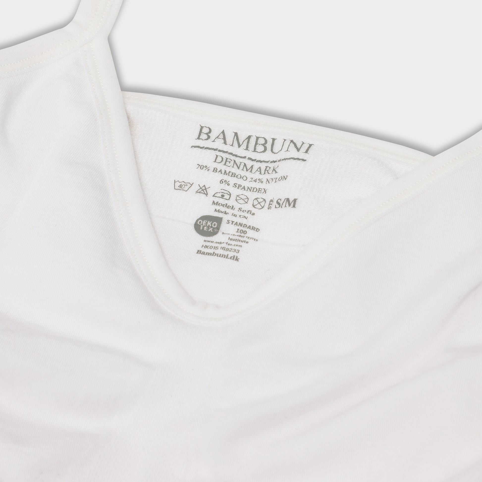 Bambus seamless bh smal strop hvid