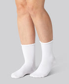 Bamboe sokken met opgerolde rand in wit voor dames