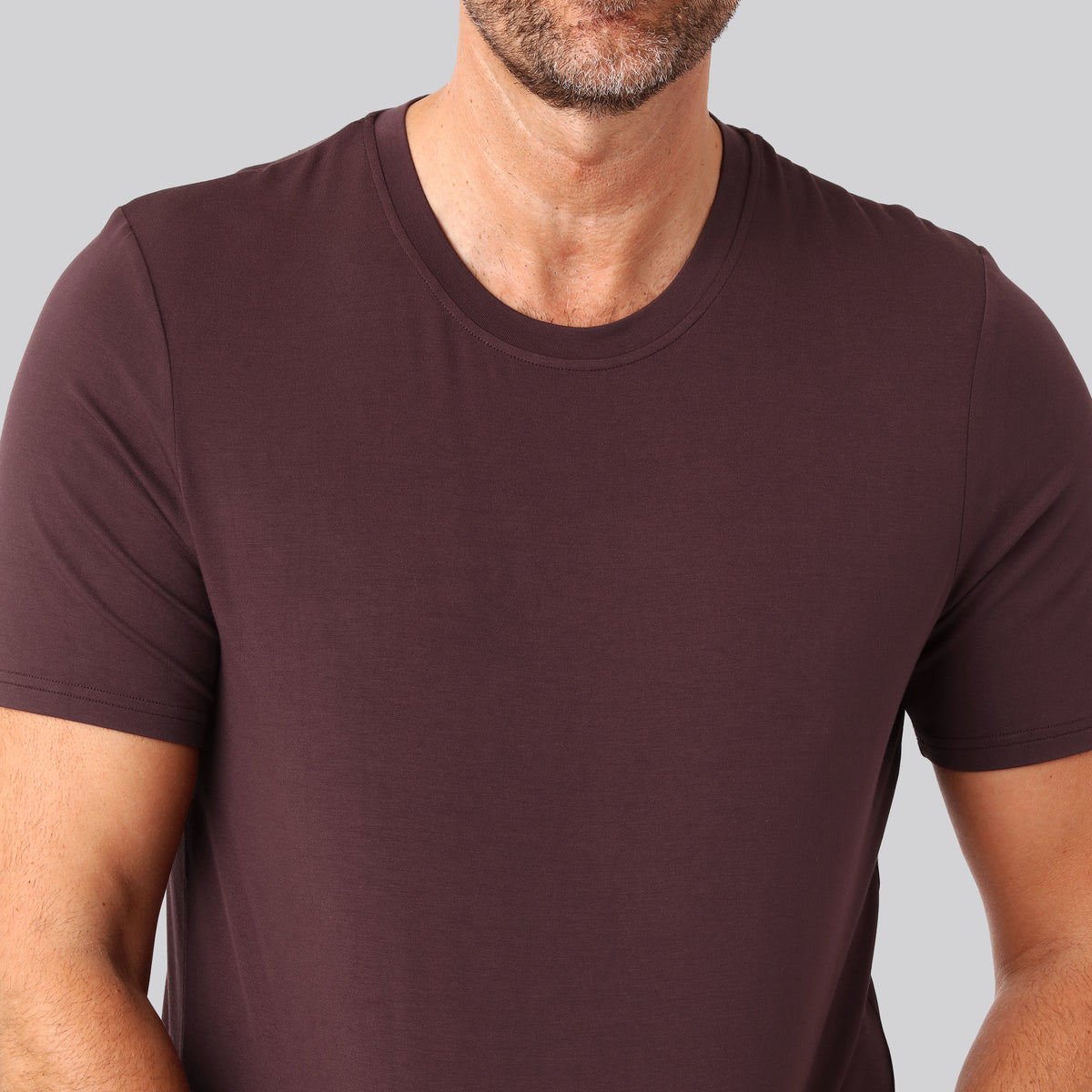 Bambus t-shirt o-hals bordeaux mand
