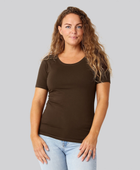 Bambus t-shirt o-hals brun damer