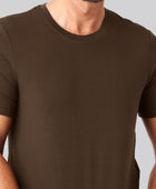 Bambus t-shirt o-hals brun mand