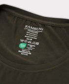 Bambus t-shirt o-hals i mørkegrøn carelabel