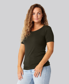 Bambus t-shirt o-hals i mørkegrøn damer