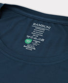 Bambus t-shirt o-hals i petroleumsblå carelabel