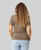 Bambus t-shirt o-hals i sand til damer