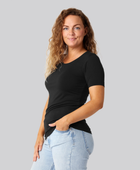 Bambus t-shirt o-hals i sort damer