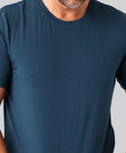 Bambus t-shirt o-hals petroleumsblå mand