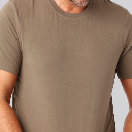 Bambus t-shirt o-hals sand mand