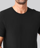 Bambus t-shirt o-hals sort mand