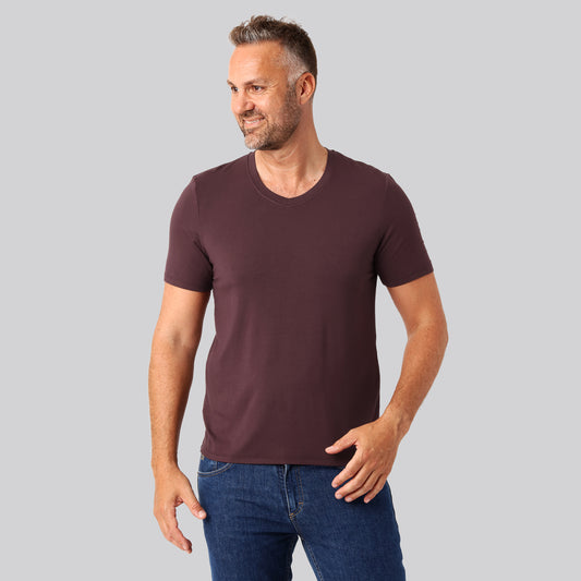 Bambus t-shirt v-hals bordeaux mænd