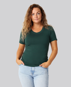 Bambus t-shirt v-hals grøn damer