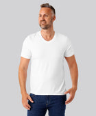 Bambus t-shirt v-hals hvid mænd