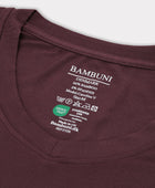 Bambus t-shirt v-hals i bordeaux carelabel