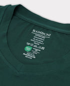 Bambus t-shirt v-hals i grøn damer carelabel