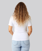 Bambus t-shirt v-hals i hvid til damer