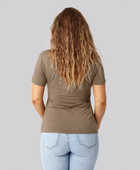 Bambus t-shirt v-hals i sand damer bag